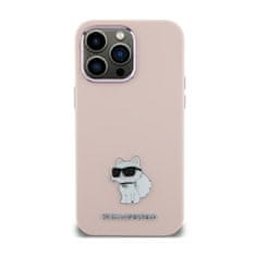 Karl Lagerfeld Karl Lagerfeld Silikonski kovinski zatič Choupette - Ohišje za iPhone 15 (roza)