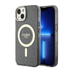 Guess Ohišje Guess Glitter Gold MagSafe za iPhone 14 Plus (črno)