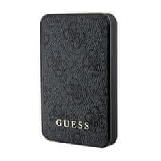 Guess Guess 4G usnje s kovinskim logotipom - Power Bank 5000 mAh 15W (črna)