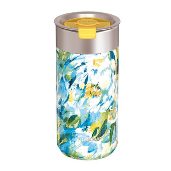 NEW Quokka Boost Coffee Tumbler - Termo vrč iz nerjavečega jekla s pivnikom 400 ml (Blue Peonies)