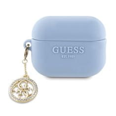 Guess Guess 3D gumijast 4G diamantni okras - Ovitek za AirPods Pro 2 (modri)