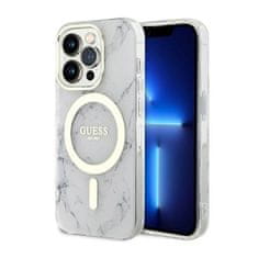 Guess Guess Marble MagSafe - ohišje za iPhone 14 Pro (belo)