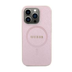 Guess Guess Saffiano MagSafe - etui za iPhone 15 (roza)