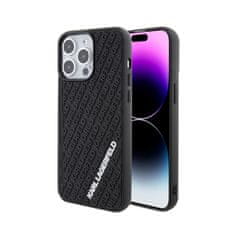 Karl Lagerfeld Karl Lagerfeld 3D gumijasto ohišje z več logotipi - ohišje za iPhone 15 Pro Max (črno)