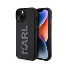 Karl Lagerfeld Karl Lagerfeld 3D gumijast bleščeč logotip - ohišje za iPhone 15 Plus (črno)