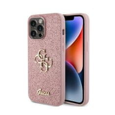 Guess Guess Glitter Script Big 4G - Ohišje za iPhone 15 Pro (roza)