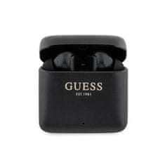 Guess Guess s tiskanim logotipom - slušalke Bluetooth TWS + etui za polnjenje (črno)