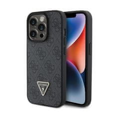 Guess Guess usnje 4G Triangle Strass - Ohišje za iPhone 15 Pro Max (črno)