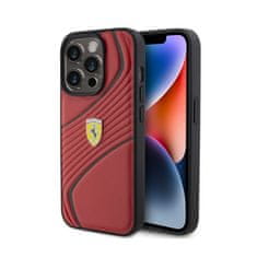 Ferrari Kovinski logotip Ferrari Twist - ohišje za iPhone 15 Pro (rdeče)