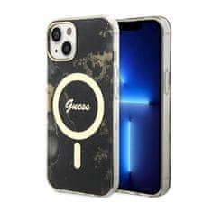 Guess Guess Golden Marble MagSafe - ohišje za iPhone 14 Plus (črno)