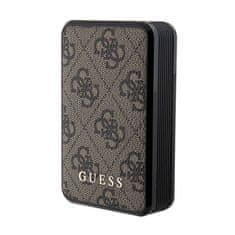 Guess Guess 4G usnje s kovinskim logotipom - Power Bank 10000 mAh 18W (rjava)