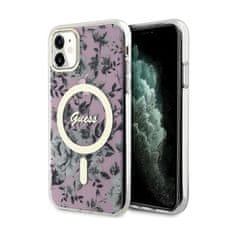 Guess Guess Flower MagSafe - ohišje za iPhone 11 (roza)