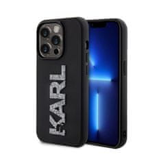 Karl Lagerfeld Karl Lagerfeld 3D gumijast bleščeč logotip - ohišje za iPhone 15 Pro Max (črno)