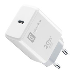 CellularLine Cellularline - 20W omrežni polnilnik USB-C Power Delivery (zasnovan za Apple) (bel)