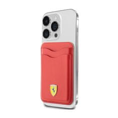 NEW Ferrari Wallet Cardslot MagSafe Leather 2023 - Magnetna denarnica (rdeča)