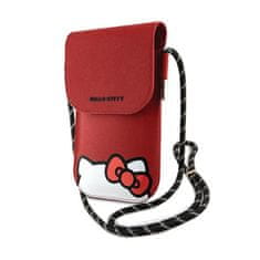 HELLO KITTY Hello Kitty Usnje, ki skriva Kitty Cord - Crossbody torbica za telefon (rdeča)