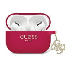 Guess Tekoči silikonski okras z bleščicami - Ohišje za AirPods Pro 2 (vijolično)