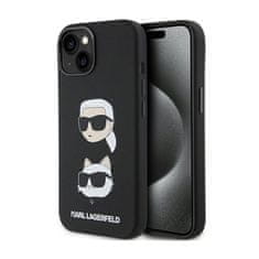 Karl Lagerfeld Karl Lagerfeld Silikonski ovitek Karl &amp; Choupette Heads - iPhone 15 Plus (črn)