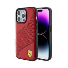 Ferrari Ferrari Perforated Waves Metal Logo - Etui iPhone 15 Pro Max (czerwony)