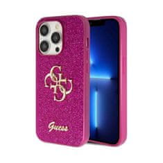 Guess Guess Glitter Script Big 4G - Ohišje za iPhone 15 Pro (vijolično)