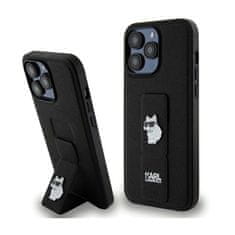 Karl Lagerfeld Karl Lagerfeld Gripstand Saffiano Choupette Pins - Ohišje za iPhone 13 Pro Max (črno)