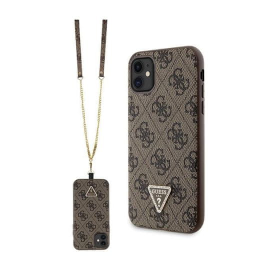 Guess Guess Crossbody 4G Metal Logo - etui za iPhone 11 (rjav)