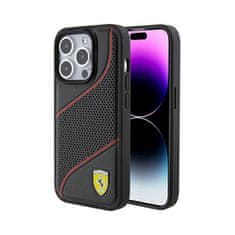 Ferrari Ferrari Perforiran kovinski logotip Waves - Ohišje za iPhone 15 Pro (črno)