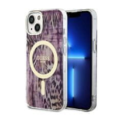 Guess Guess Leopard MagSafe - ohišje za iPhone 14 (roza)