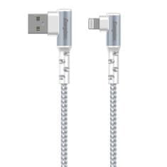 Energizer Energizer Ultimate - Kabel za igre z USB-A na Lightning 90° s certifikatom MFi 2 m (bela)