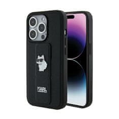 Karl Lagerfeld Karl Lagerfeld Gripstand Saffiano Choupette Pins - Ohišje za iPhone 14 Pro (črno)