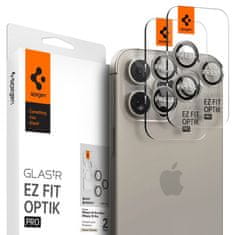 Spigen Spigen Optik.TR EZ Fit Camera Lens Protector 2-Pack - zaščitno steklo za objektiv za iPhone 15 Pro / 15 Pro Max / iPhone 14 Pro / 14 Pro Max (2 kosa) (Natural Tit)