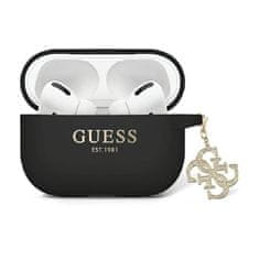 Guess Tekoči silikonski okrasek z bleščicami - Ohišje za AirPods Pro 2 (črno)