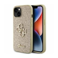 Guess Guess Glitter Script Big 4G - Ohišje za iPhone 15 Plus (zlato)