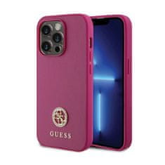 Guess Kovinski logotip Guess 4G Strass - Ohišje za iPhone 15 Pro (roza)