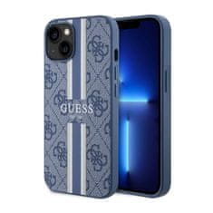 Guess Guess 4G MagSafe etui za iPhone 14 Plus s potiskanimi črtami (modri)