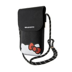 HELLO KITTY Hello Kitty Usnje, ki skriva Kitty Cord - Crossbody torbica za telefon (črna)