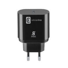 CellularLine Cellularline - Super hitri polnilec USB-C 25 W (zasnovan za Samsung), omrežni polnilec (črn)