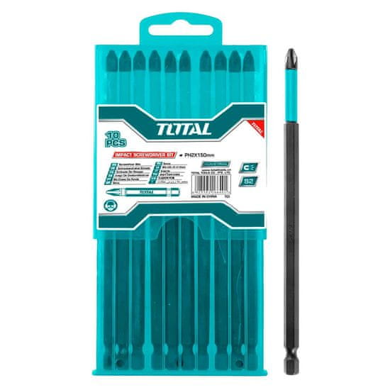 Total 10-delni set udarnih nastavkov za izvijač 150mm, serija INDUSTRIAL (TACIM16PH263)