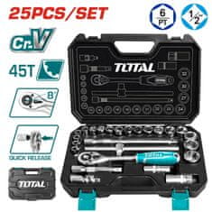 Total 25-delni set 1/2" ključev, serija INDUSTRIAL (THT121251)