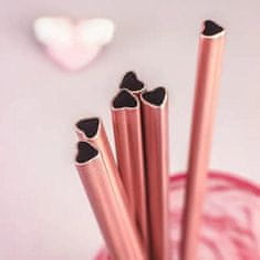 HOME & MARKER® Romantična rožnata slamica s srcem za večkratno uporabo | HEARTSTRAW