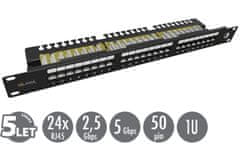 Solarix 19" ova povezovalna plošča 24 x RJ45 CAT6 UTP z 1U SX24L-6-UTP-BK-N