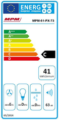 MPM Kuhinjska napa 61-PX-73 vgradna, črna