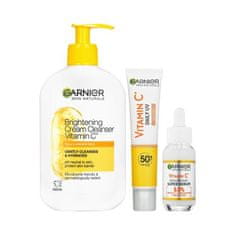 Garnier Skin Naturals Vitamin C Brightening Super Serum Set serum za obraz 30 ml + dnevna krema za obraz 40 ml + čistilna krema 250 ml za ženske