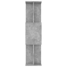 Vidaxl Knjižna omara/paravan betonsko siva 80x24x96 cm iverna plošča
