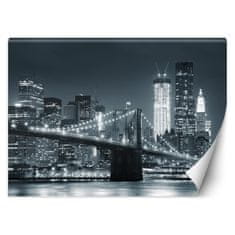 shumee Stenska poslikava, New York Brooklyn Bridge črno-bela - 150x105