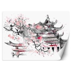 shumee Stenska poslikava, japonska pagoda - 150x105