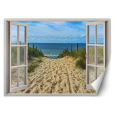 shumee Stenska poslikava, Okno morje plaža nebo - 140x100