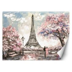 shumee Stenska poslikava, Eifflov stolp v Parizu kot pobarvan roza - 100x70