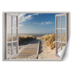 shumee Stenska slika, Pogled skozi okno, plaža, sipine, pomol - 140x100