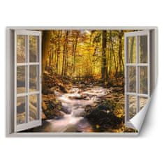shumee Stenska slika, Pogled iz okna na gorski gozd in potok - 140x100
